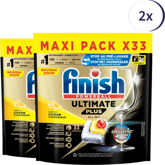 Finish Ultimate+ Lemon 33 tabs x2