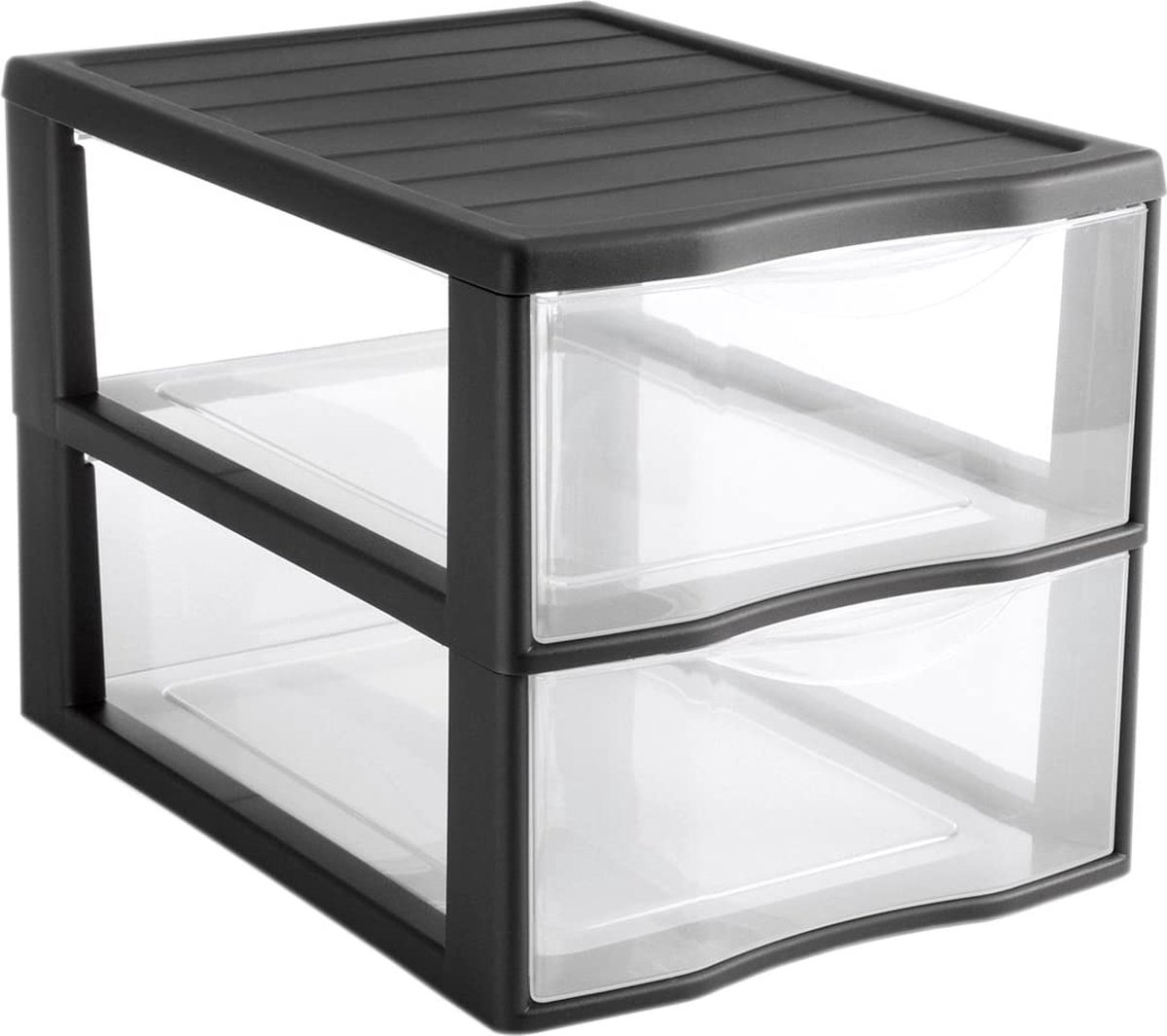 Tour de rangement plastique A4 Orgamix 10 tiroirs transparents - noir
