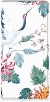 Wallet Bookcase Geschikt voor Samsung Galaxy A14 5G Telefoonhoesje Bird Flowers