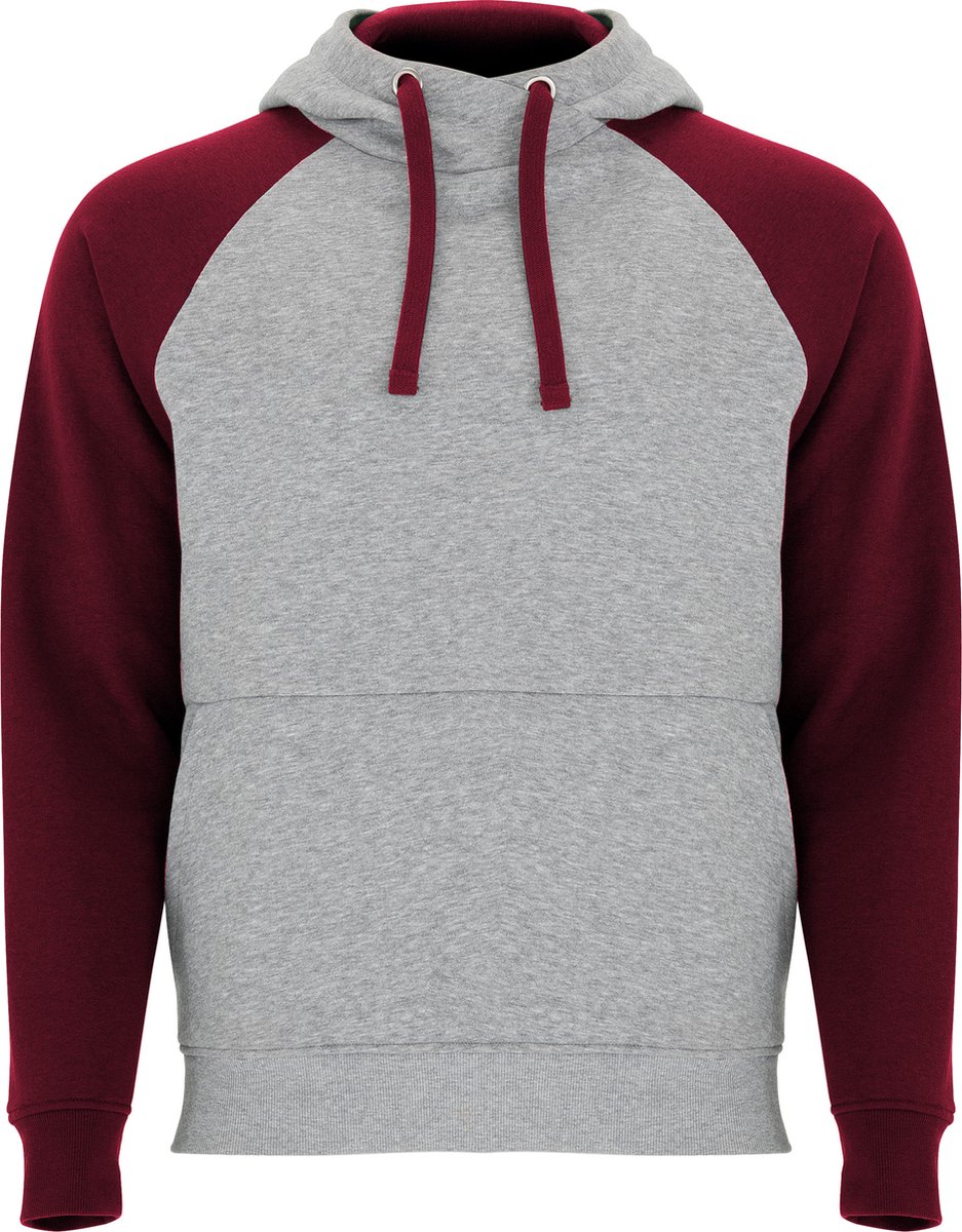 Roly Badet Hooded Sweatshirt RY1058 - Heather Grey 58/Garnet Red 57 - M