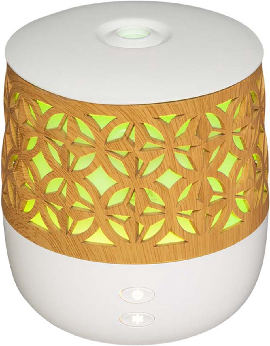 Goedkoopste Diffuser Essential Oils Wood 100ml Changing Light - Kunststof ABS|Polypropylène PP - Wit - SILUMEN