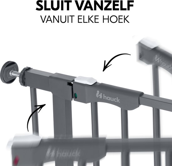 Hauck Clear Step Autoclose 2 Set +21 cm - Veiligheidshekje met verlenging - Dark Grey - Hauck