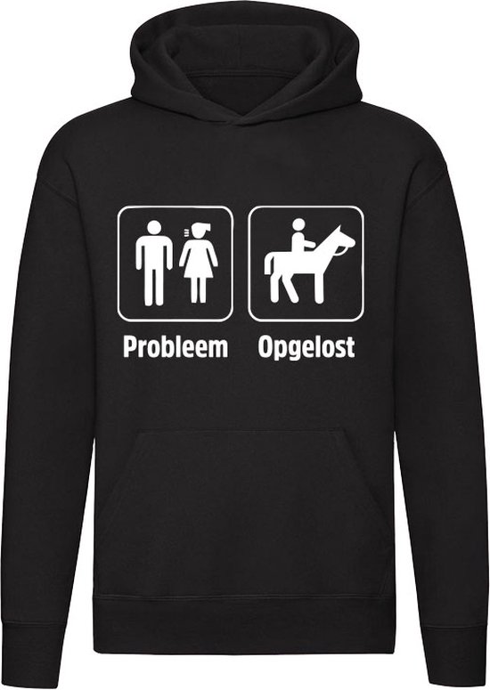 Probleem opgelost | paard | horse | hobby | relatie | gezin | gezeik | ruzie | manege | Unisex | Trui | Hoodie | Sweater | Capuchon