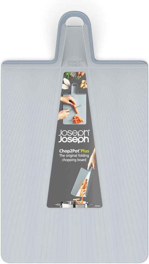 Foto: Joseph joseph chop2pot plus snijplank opvouwbaar lichtblauw groot antislip vaatwasserbestendig