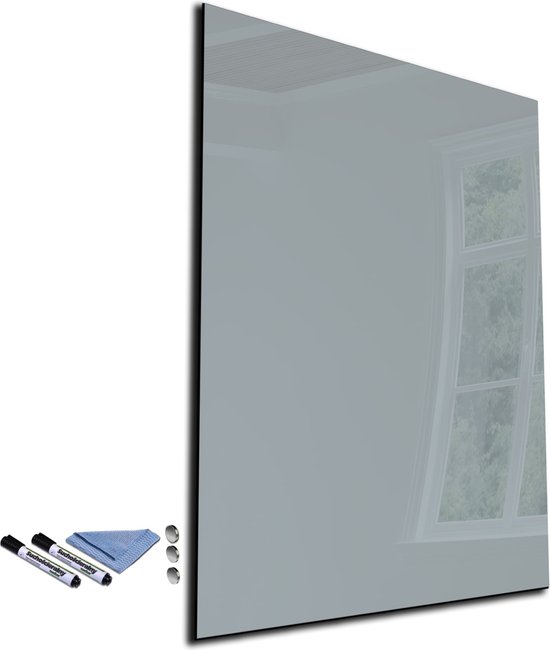 The Living Store Magneetbord voor aan de wand 60x60 cm glas