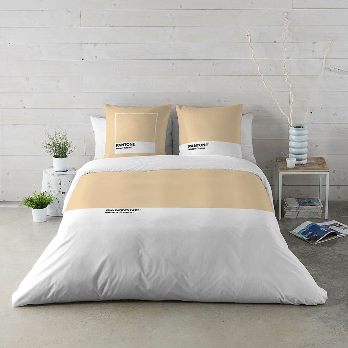 Noorse hoes Pantone Melon Cream (Bed van 150) (240 x 220 cm)
