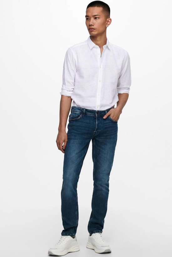 ONLY & SONS - ONSCAIDEN LIFE LS SOLID LINEN BLEND NOOS Heren Overhemd