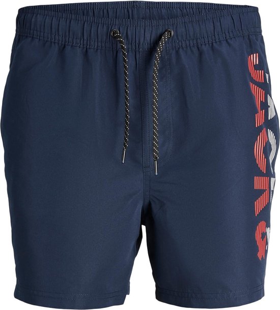 Jack & Jones Junior Shorts de bain Garçons SPICELOGO Navy Blauw - Taille 128 - Maillot de bain