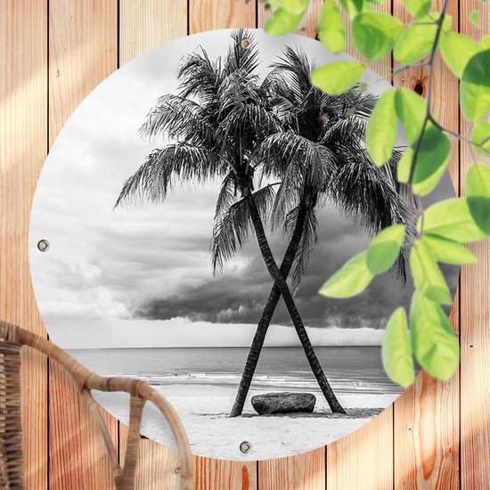 Ronde Tuinposter Palm Tree Beach