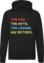 The Man. The Myth. The Legend. Has Retired. | pensioen | gepensioneerd | senioren | Oude van Dagen | Unisex | Trui | Hoodie | Sweater | Capuchon