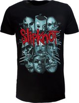 Slipknot Masks Band T-Shirt Zwart - Merchandise Officielle