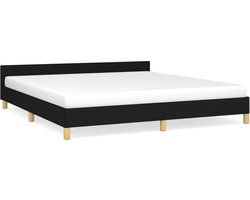 vidaXL - Bedframe - zonder - matras - stof - zwart - 160x200 - cm