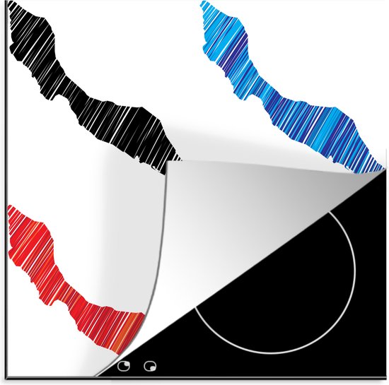 KitchenYeah® Inductie beschermer 78x78 cm - Vier gekleurde illustraties van Curaçao - Kookplaataccessoires - Afdekplaat voor kookplaat - Inductiebeschermer - Inductiemat - Inductieplaat mat