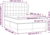 vidaXL - Boxspring - met - matras - stof - lichtgrijs - 140x200 - cm