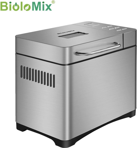 BioloMix® Broodbakmachine - Grote Luxe Broodbakmachine - Multifunctionele Broodmachine - 19 Programma's - 1 Kg Capaciteit - BioloMix