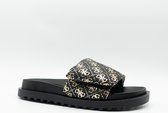 Guess Fabetzy Dames Slippers - Black Platino - Maat 41