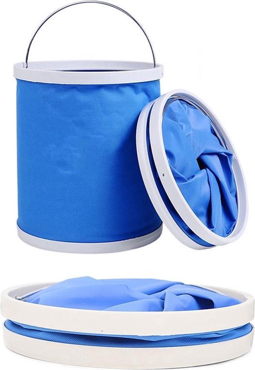 Goedkoopste Borvat® | Opvouwbare Emmer | Inklapbare Draagbare Bucket | Metalen Handvat | Ideaal | Vissen | Outdoor | Thuis | Travel | Camping | 11 Liter | Blauw