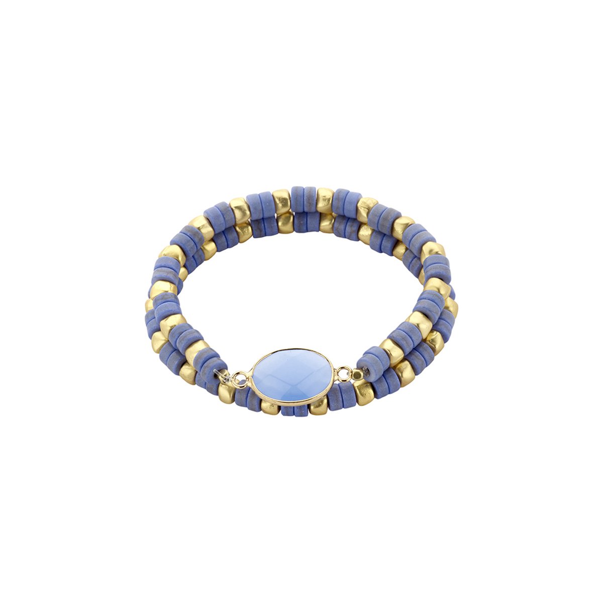 Les Cordes - Armband - PAN53 (AB) - Kleur Blauw - Metaal - Sieraad Dames - Juwelen - Minimalistische armbanden
