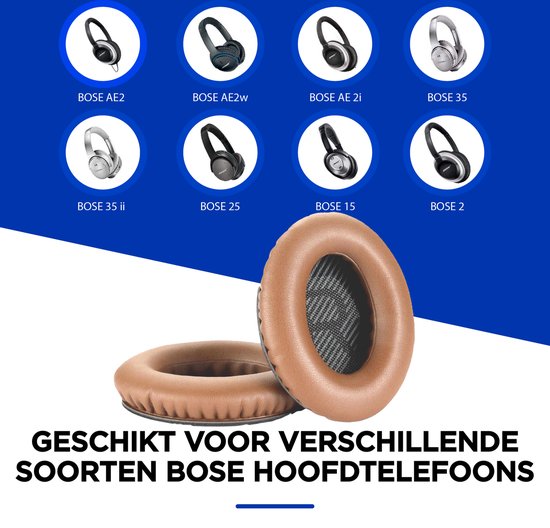 8 verschillende BOSE hoofdtelefoons, incl. de beige oorkussens.