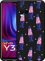 Vivo Y33s Hoesje Zwart Lavalampen - Designed by Cazy