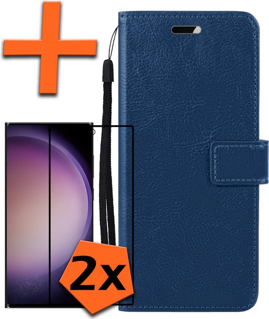 hoes-met-2x-screenprotector-geschikt-voor-samsung-galaxy-s23-ultra
