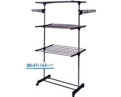 Bathroom Solutions Wasrek-droogrek - zwart-wit - 80 x 57 x 165 cm