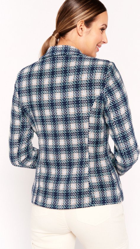 Mango tweed blazer met textuur zwart/wit