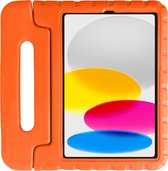 Hoes Geschikt voor iPad 2022 Hoes Kinder Hoesje Kids Case Kinderhoes Shockproof - Hoesje Geschikt voor iPad 10 Hoesje Kidscase - Oranje