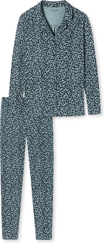 Schiesser dames pyjama doorknoop 178056 803 dunkelblau
