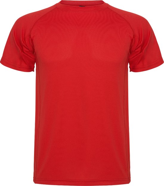 Rood kinder unisex sportshirt korte mouwen MonteCarlo merk Roly 12 jaar 146-152