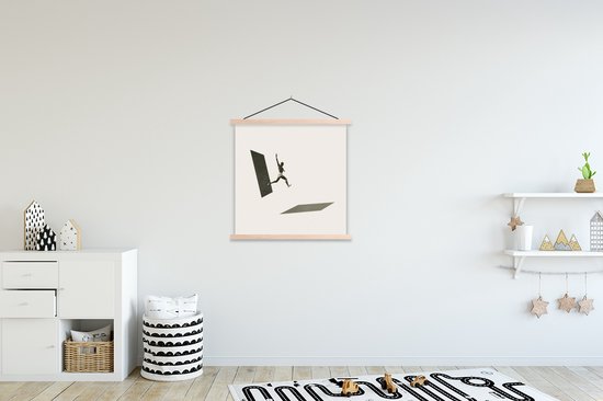 Support pour affiche avec affiche 60 x 60 cm - Affiche scolaire - Vintage - Homme - Design - Affiche textile - Lattes vierges