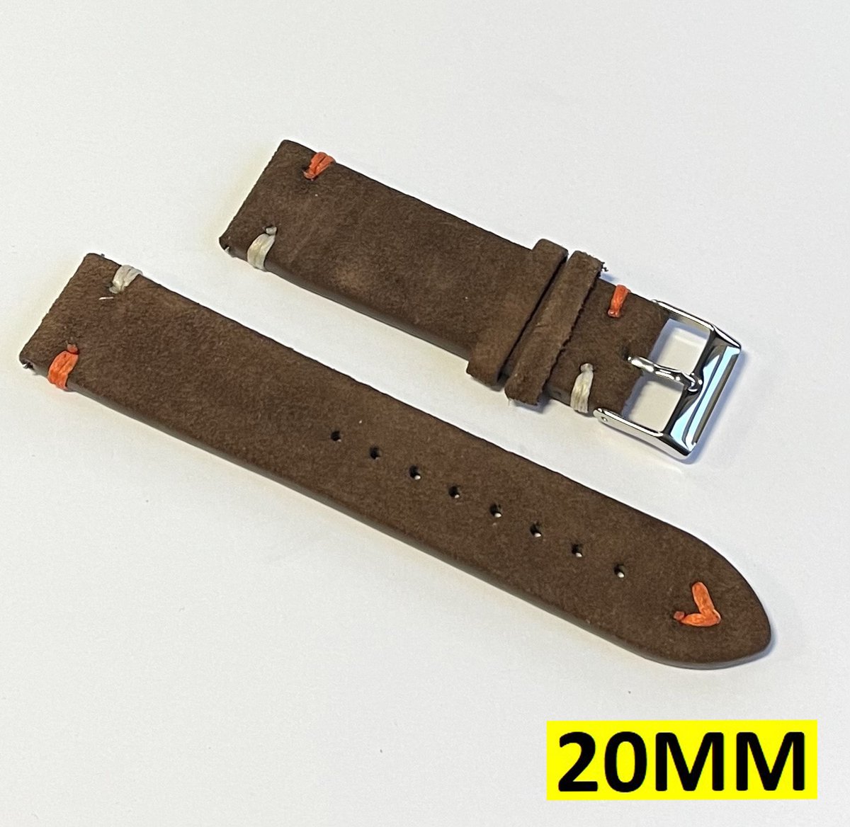 Suede Horloge Band - Horlogebandje - Nato Strap - Universeel - 20MM - Bruin