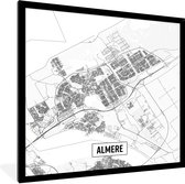 Fotolijst incl. Poster - Stadskaart Almere - 40x40 cm - Posterlijst - Plattegrond
