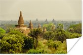 Bagan tempels in Myanmar Azie Poster 120x80 cm - Foto print op Poster (wanddecoratie woonkamer / slaapkamer)