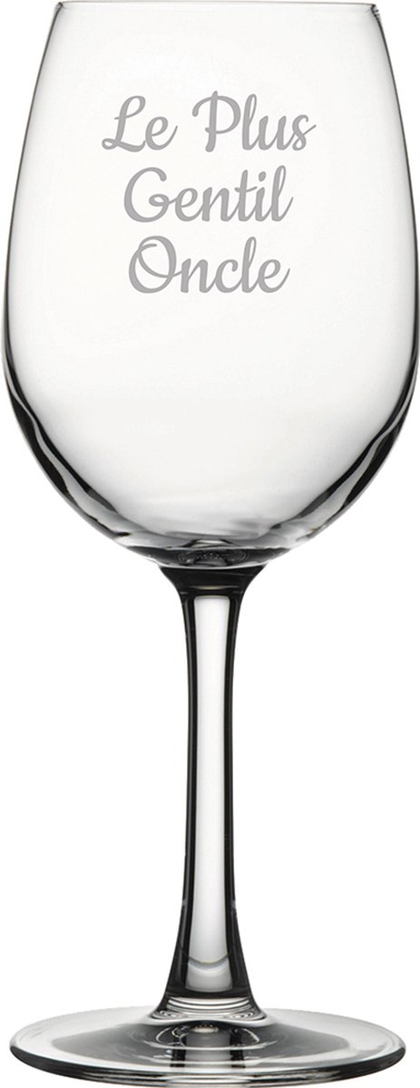 Witte wijnglas gegraveerd - 36cl - Le Plus Gentil Oncle