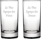 Longdrinkglas gegraveerd - 28,5cl - Le Plus Sympa des Frères & La Plus Sympa des Soeurs