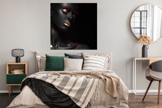 Affiche Femme - Koper - Zwart - 100x100 cm XXL