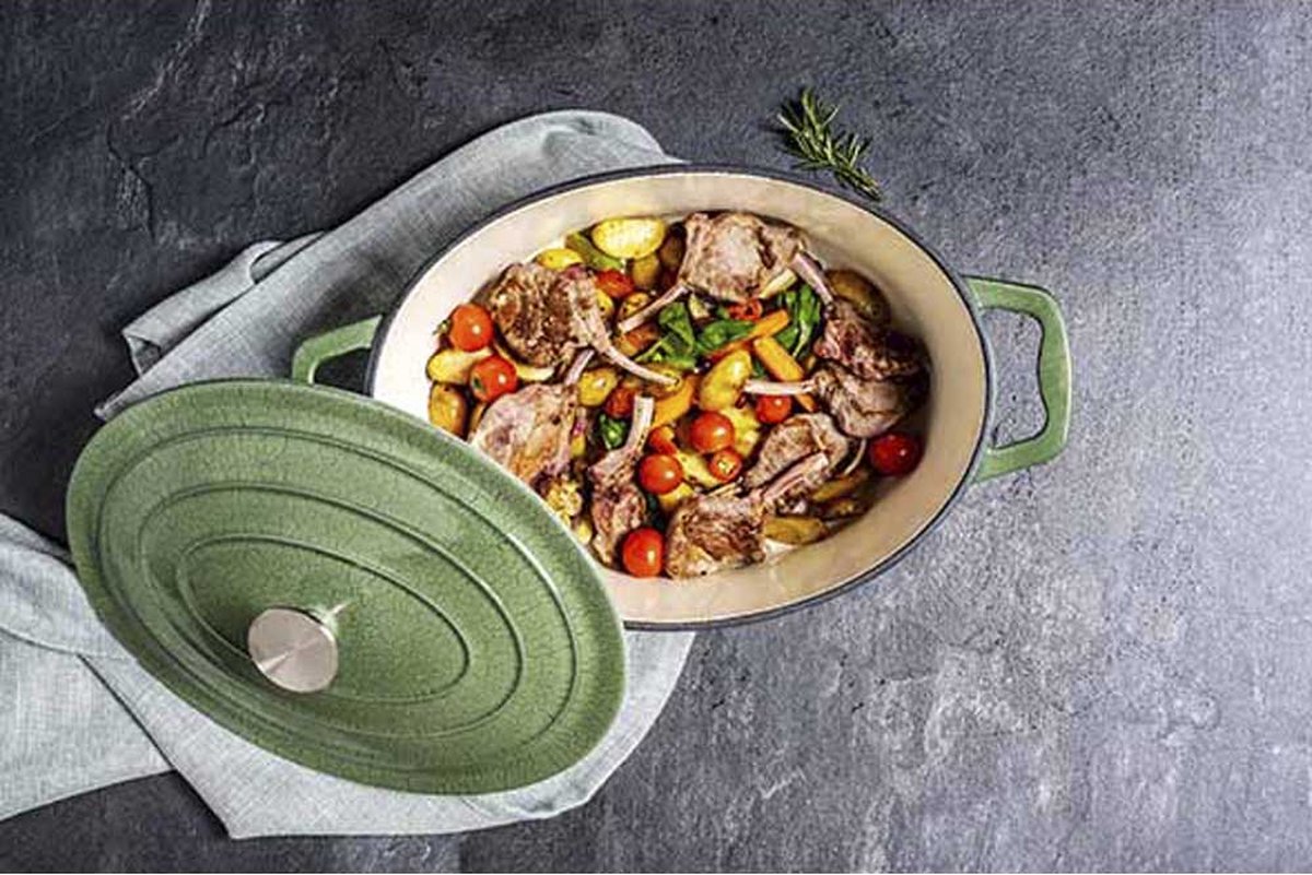 Cosy & Trendy Castard kookpot - Glansgroen - Gietijzer 5L