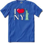 I Love New York | New York - Vintage - T-Shirt - Unisex - Royal Blue - Maat L
