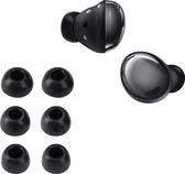 kwmobile 6x cover voor in-ear oortjes geschikt voor Samsung Galaxy Buds 2 Pro - Vervangende oordopjes van siliconen in zwart - 3 maten