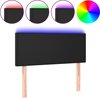 vidaXL Tête de lit LED Noir Cuir artificiel 90x5x78/88 cm