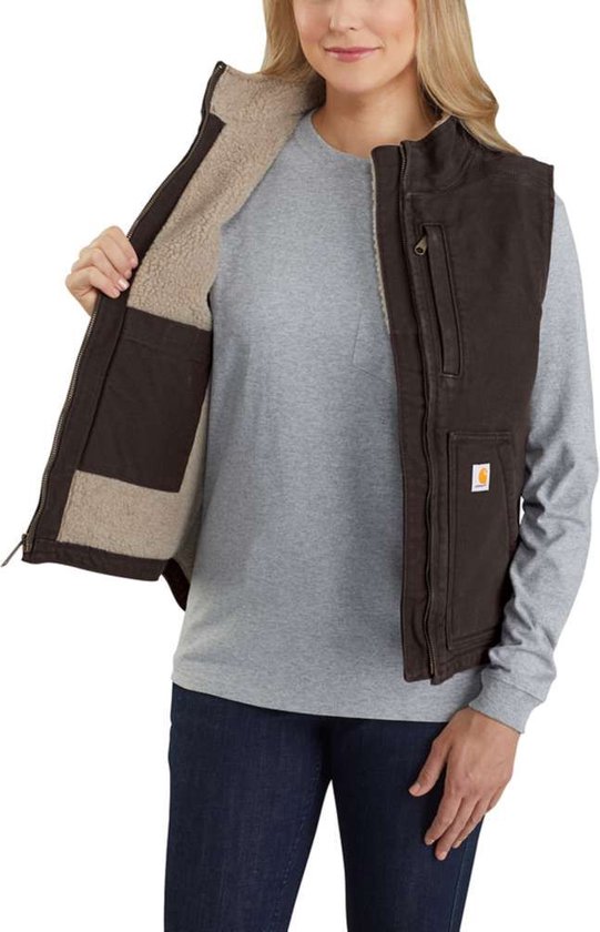 women's carhartt sherpa mock neck vest