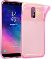 Cadorabo Hoesje voor Samsung Galaxy A6 PLUS 2018 in TRANSPARANT ROZE - Beschermhoes gemaakt van flexibel TPU Silicone Case Cover