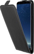 Cadorabo Hoesje geschikt voor Samsung Galaxy S8 PLUS in ZWARTE OXIDE - Beschermhoes in flip-design Case Cover van getextureerd imitatieleer