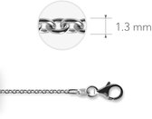 Gisser Jewels - Anker Ketting met Karabijnsluiting - 1.3mm Dik - Lengte 80cm - Gerhodineerd Zilver 925 - ANK35-80 - Sieraad - Dames