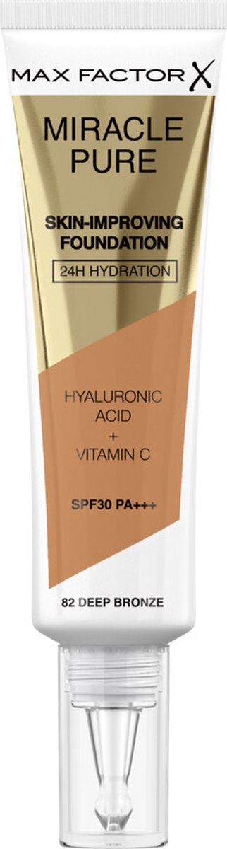 Max Factor - Miracle Pure Foundation 82 Deep Bronze - 3 x 30 ml - Voordeelverpakking