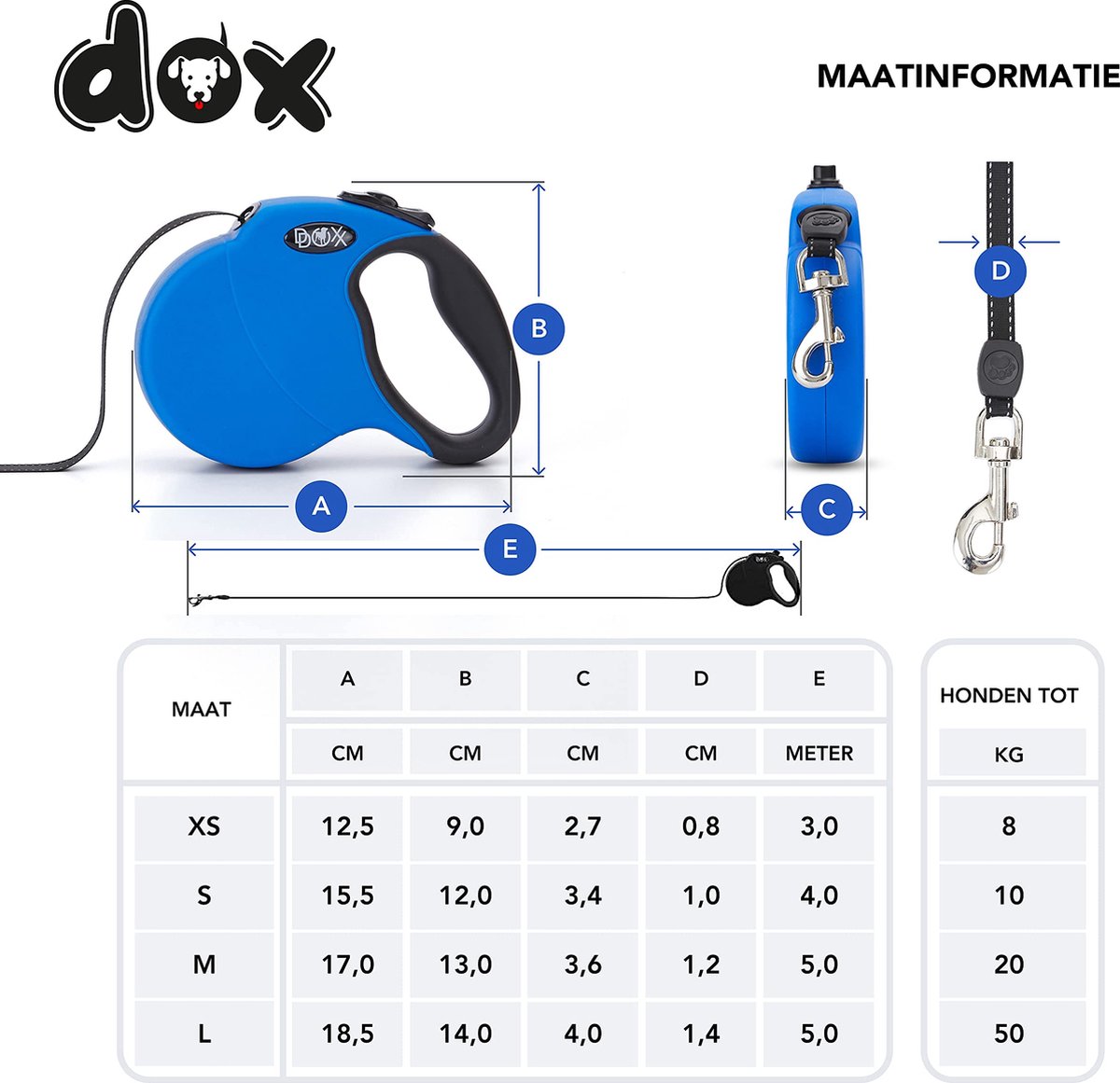 Ddoxx Laisse Chien Rétractable Réfléchissante - Laisse Pour Chien