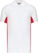 Heren 'Two-Tone' Polo Kariban Collectie maat XL Wit/Rood