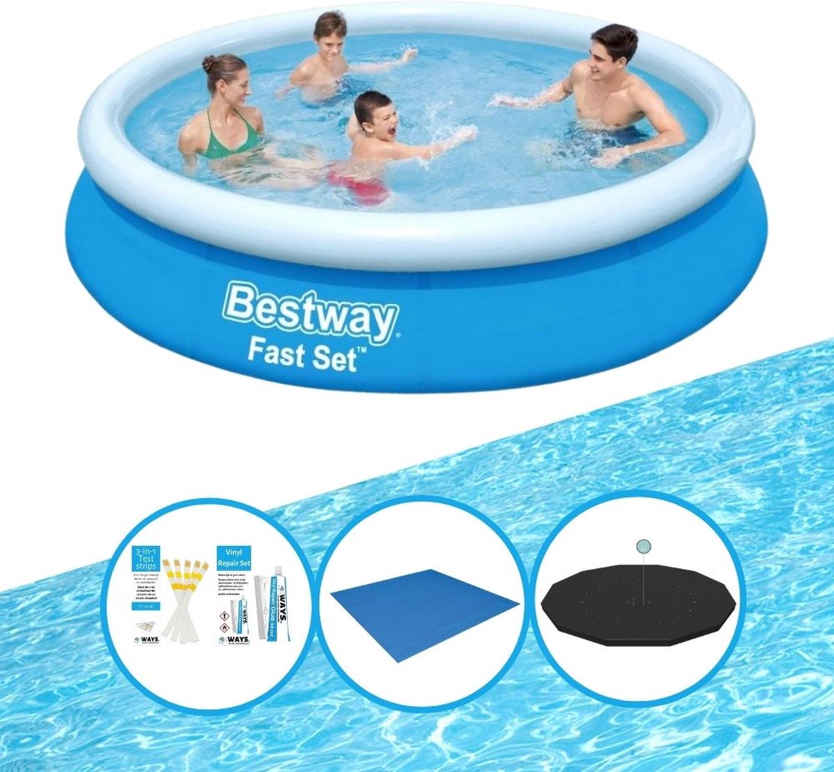 Bestway Zwembad Fast Set 366x76 cm - Inclusief accessoires