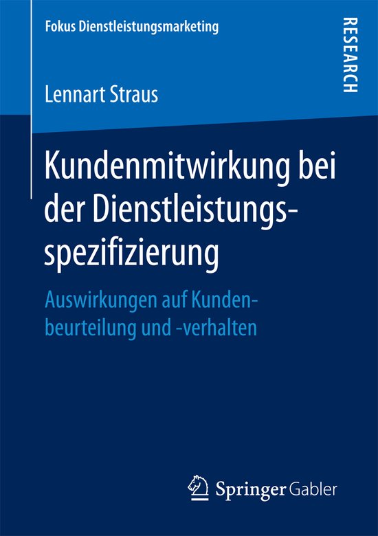 Kundenmitwirkung bei der Dienstleistungsspezifizierung - cover